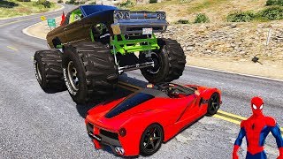 Canavar Araba Örümcek Adam’ın Arabasını Eziyor Şimşek McQueen