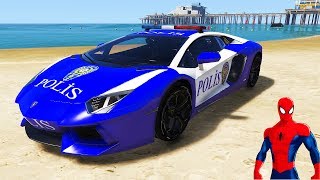 Şimşek McQueen ve Örümcek Adam En Hızlı Türk Polis Arabasıyla