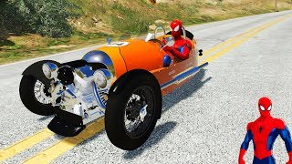 Şimşek McQueen ve Örümcek Adam Üç Tekerlekli Araba İle