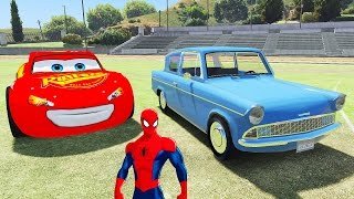 Şimşek McQueen ve Örümcek Adam Uçan Arabayla Tanışıyor